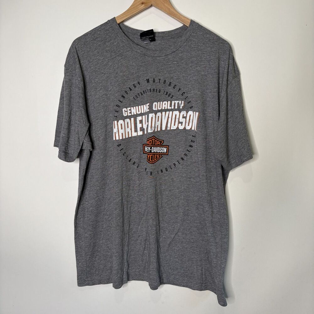 Harley Davidson Graphic T-Shirt Pikes Peak Colorado Gray Eagle Adult XXL